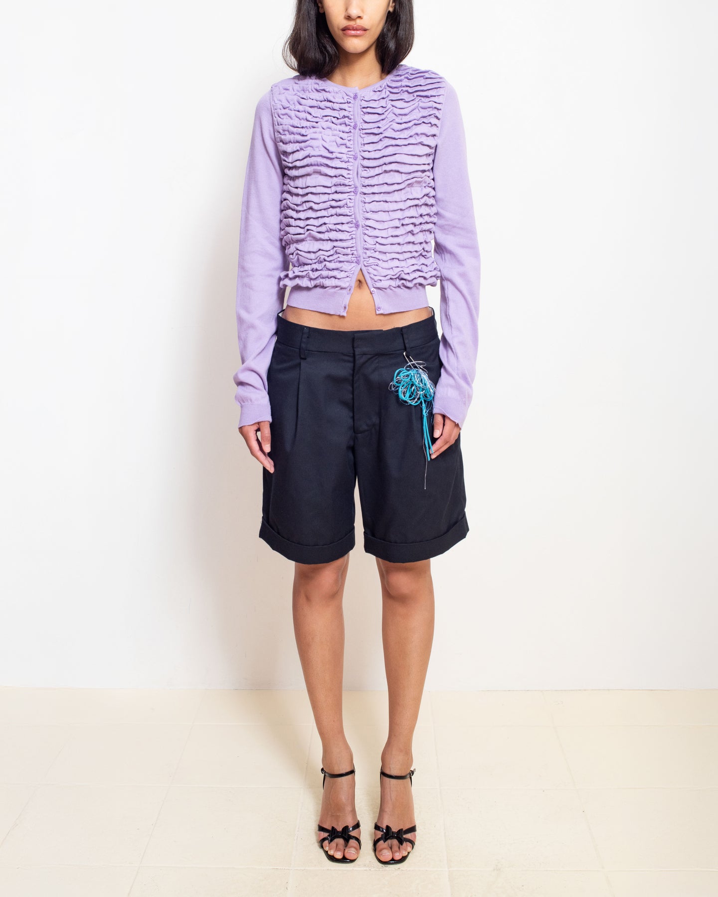 Button-Up Cardigan in Bouganville